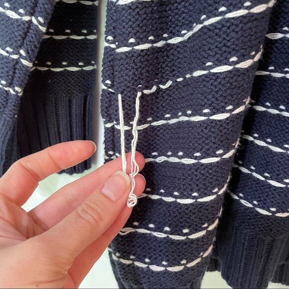 Westport Blue Striped Knit Pullover Sweater Womens 2X NWT Preppy V Neck Fall - Picture 8 of 8